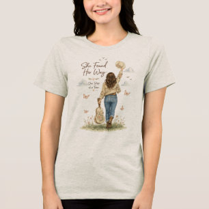 Triblenda Camiseta de acuarela de vaquera occidental