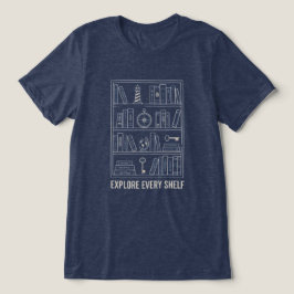Triblenda Camiseta de amante de libros Explora Cada Estante