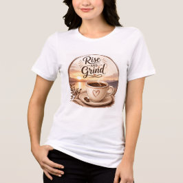 Triblenda Camiseta de amante del café Rise & Grind