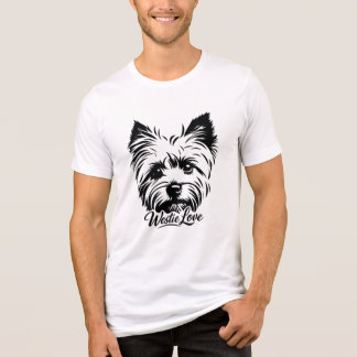 Triblenda Camiseta de amor Westie Silueta Arte de línea Aman