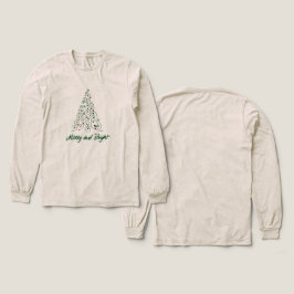 Triblenda Camiseta de árbol de Navidad Merry & Bright