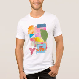 Triblenda Camiseta de arte acuarela abstracta de verano acog