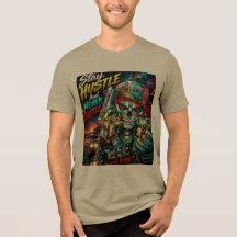 Camiseta de arte callejero de cráneo Stay Hustle N