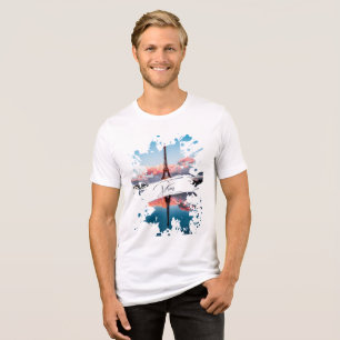 Triblenda Camiseta de arte con salpicaduras de acuarela de P
