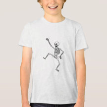 Camiseta de arte de línea de esqueleto bailando