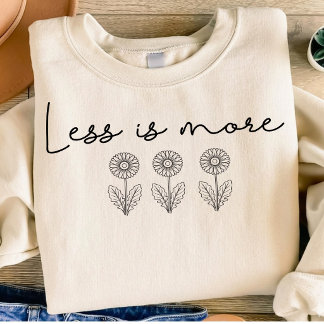 Triblenda Camiseta de arte de línea floral minimalista Menos