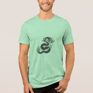 Triblenda Camiseta de arte de tinta tradicional del dragón c
