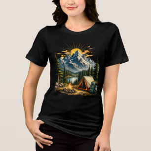 Triblenda Camiseta de aventura de camping en la montaña al a