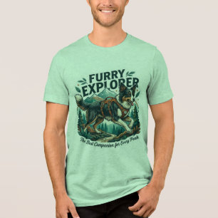 Triblenda Camiseta de aventuras de perro explorador peludo e