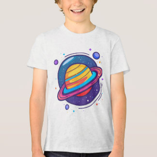 Triblenda Camiseta de bebé del planeta Saturno lindo – Espac