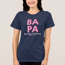 Triblenda Camiseta de Bryn Athyn, Pensilvania colorida. BA, 