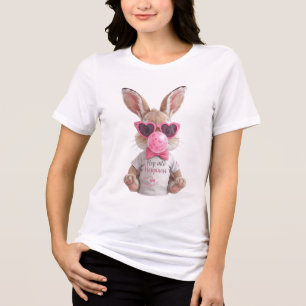 Triblenda Camiseta de burbujas de conejito lindo