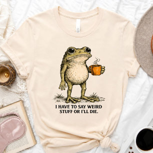 Triblenda Camiseta de café de rana divertida Camiseta de m