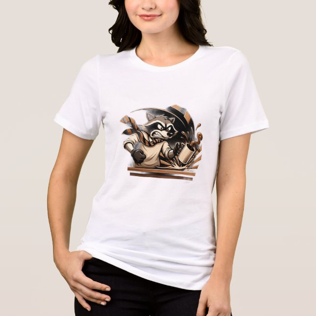 Triblenda Camiseta de Café Mapache (Anverso)