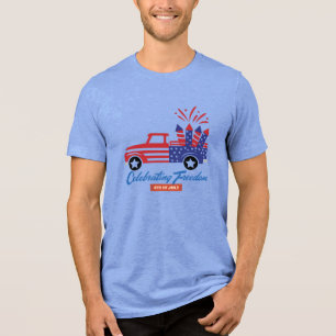 Triblenda Camiseta de Camión de la Libertad del 4 de Julio
