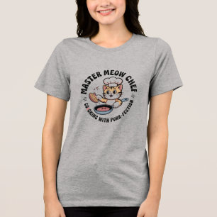 Triblenda Camiseta de Chef de Gato Bonito para Mujeres y Hom