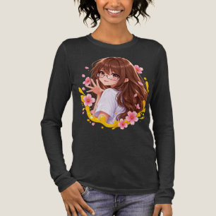 Triblenda Camiseta de chica de anime Kawaii Flor de Cerezo S