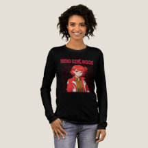 Camiseta de chica de nerd rock
