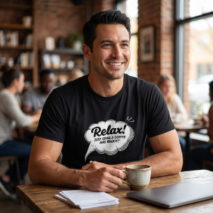 Triblenda Camiseta de Cita Cómica de Café Relax