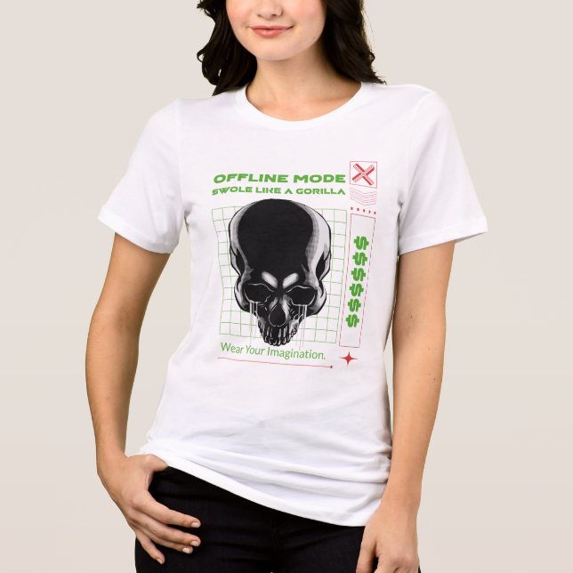 Triblenda Camiseta de código de barras de modo sin conexión  (Anverso)