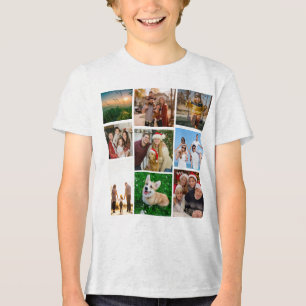 Triblenda Camiseta de collage de fotos personalizadas, 9 fot