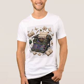 Triblenda Camiseta de collage de máquina de escribir vintage