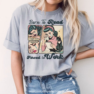 Triblenda Camiseta de cómic retro de mujer nacida para leer 
