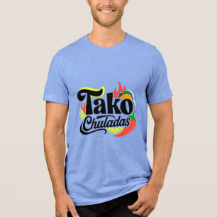 Triblenda Camiseta de comida mexicana vibrante y divertida T