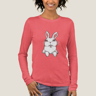Triblenda Camiseta de conejo de Pascua para mujeres Bolsillo
