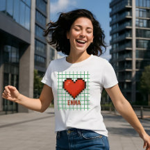 Camiseta de corazón retro-personalizado - Editable