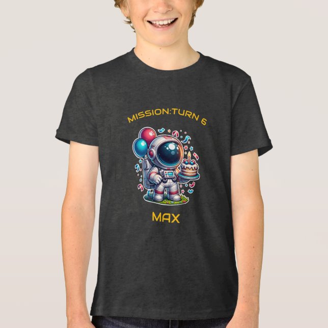 Triblenda Camiseta de Cumpleaños de Astronauta Explorador Es (Anverso)