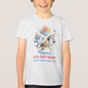 Triblenda Camiseta de cumpleaños de Ocean Friends