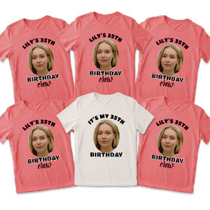 Triblenda Camiseta de cumpleaños personalizada con foto para