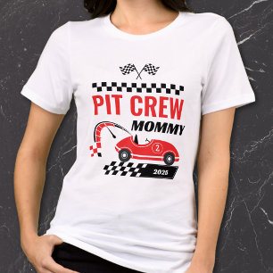 Triblenda Camiseta de cumpleaños Pit Crew Mommy Fast One
