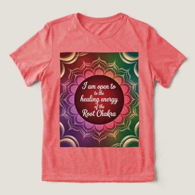 Triblenda Camiseta de curación de chakra raíz (Diseño delantero )