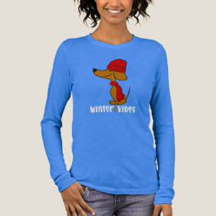 Triblenda Camiseta de Dachshund de Vibraciones de Invierno
