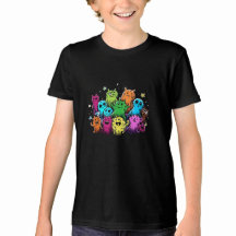 Camiseta de dibujos animados coloridos de la pandi