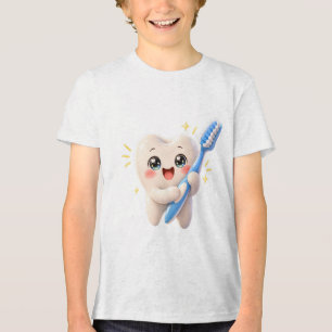 Triblenda Camiseta de Diente Feliz y Lindo con Cepillo de Di