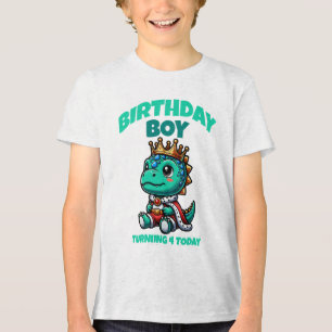 Triblenda Camiseta de Dinosaurio Niño Cumpleaños Cumple 4 Ho