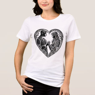 Triblenda Camiseta de diseño de amor minimalista