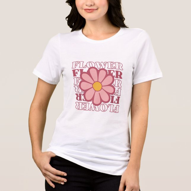 Triblenda Camiseta de diseño de flores para mujeres (Anverso)