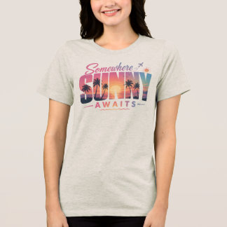 Triblenda Camiseta de diseño de verano soleado en alguna par