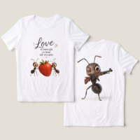 Camiseta de diseño divertido y adorable de hormiga