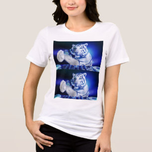 Triblenda Camiseta de DJ Neon Tiger – Camiseta Gráfica para 