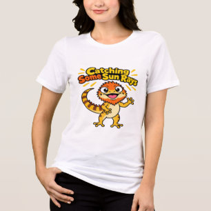 Triblenda Camiseta de dragón barbudo atrapando algunos rayos