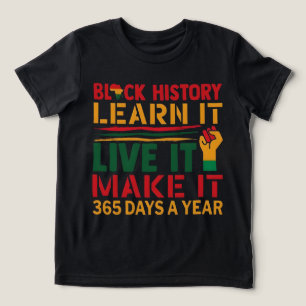 Triblenda Camiseta de educación afro de 100 días aprendiendo