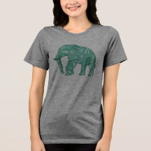 Camiseta de elefante estampada femenina
