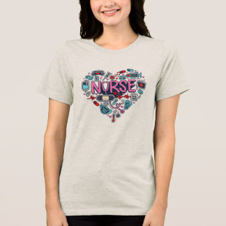Triblenda Camiseta de enfermera amorosa