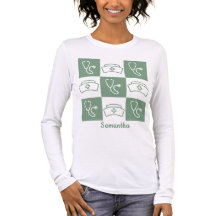 Camiseta de enfermera con gorra y estetoscopio
