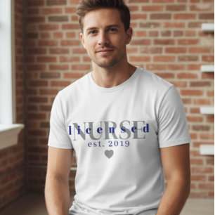 Triblenda Camiseta de enfermero con nombre personalizado y a